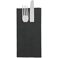 García de Pou 50 Unidades - Servilletas Canguro Ecolabel - Double Point 18 g-m2- 39 x 40 cm- Negro Tissue